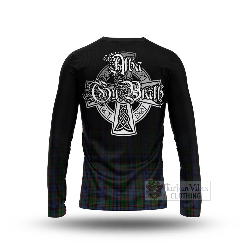 Tartan Vibes Clothing Fletcher Tartan Long Sleeve T-Shirt Featuring Alba Gu Brath Family Crest Celtic Inspired