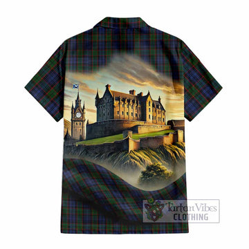 Fletcher Tartan Family Crest Hawaiian Shirt with Scottish Ancient Castle Style - Tartan Vibes Clothing