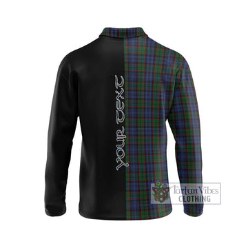 Fletcher Tartan Long Sleeve Polo Shirt with Family Crest and Half Of Me Style