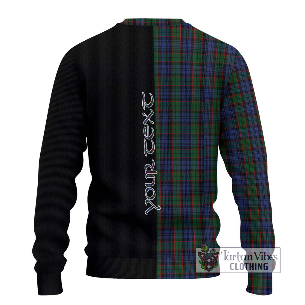 Fletcher Tartan Knitted Sweater with Family Crest and Half Of Me Style - Tartanvibesclothing Shop