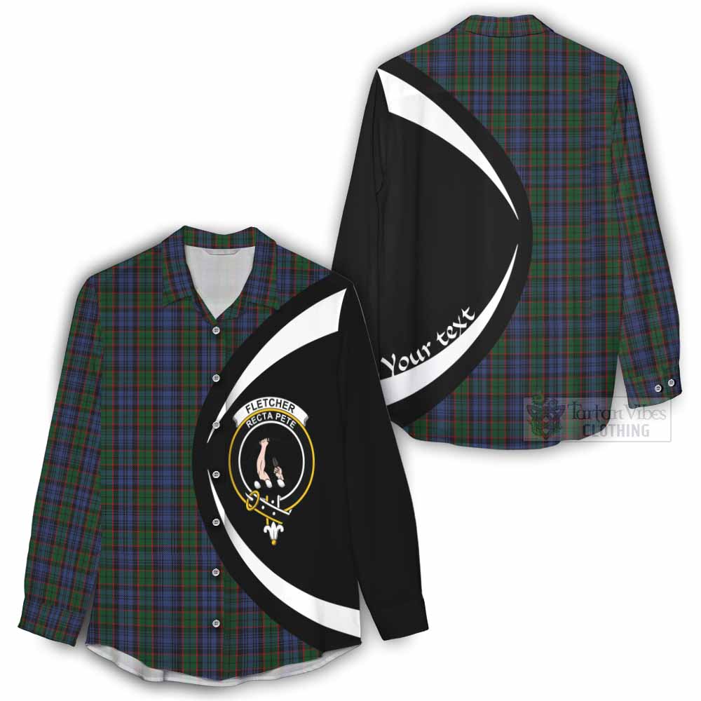 Tartan Vibes Clothing Fletcher Tartan Women's Casual Shirt with Family Crest Circle Style