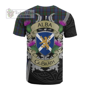 Fletcher Tartan Family Crest Cotton T-shirt Lion Rampant Royal Thistle Shield Celtic Inspired - Tartan Vibes Clothing