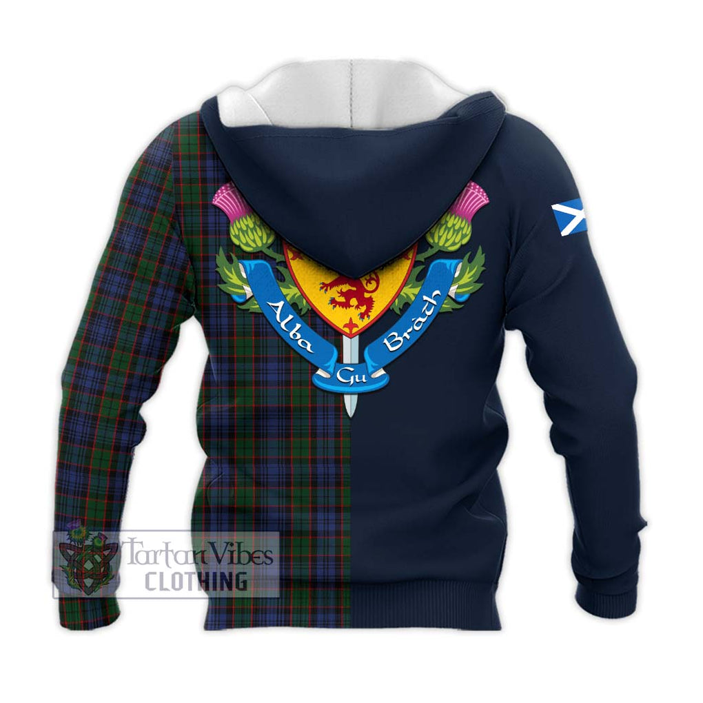 Tartan Vibes Clothing Fletcher Tartan Knitted Hoodie with Scottish Lion Royal Arm Half Style