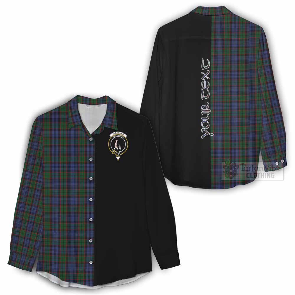 Tartan Vibes Clothing Fletcher Tartan Women's Casual Shirt with Family Crest and Half Of Me Style