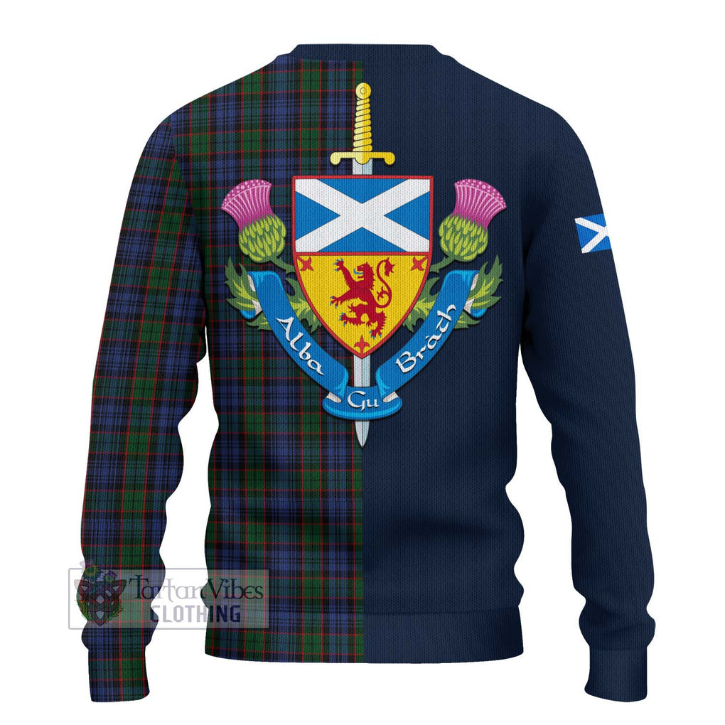 Tartan Vibes Clothing Fletcher Tartan Knitted Sweater with Scottish Lion Royal Arm Half Style