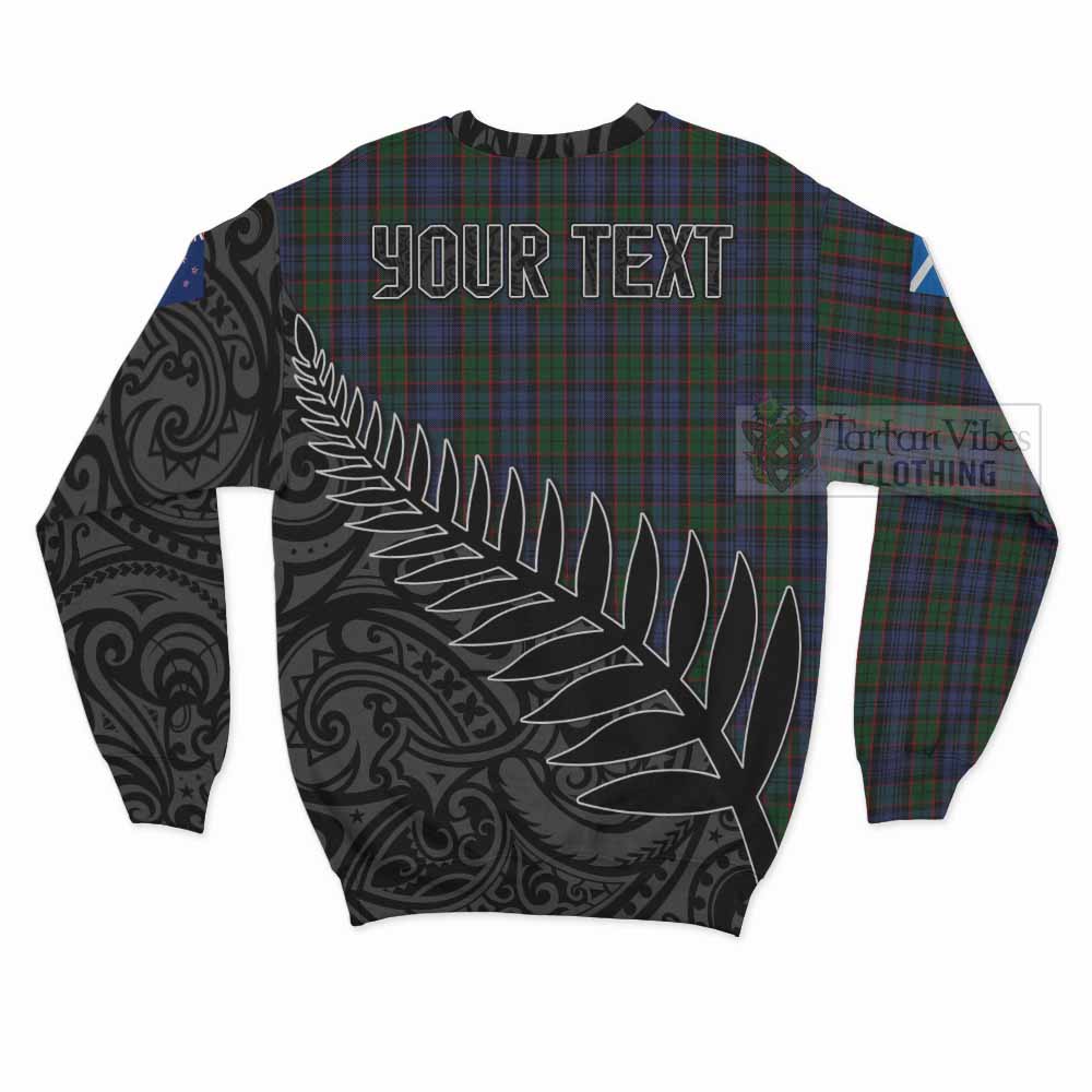 Tartan Vibes Clothing Fletcher Crest Tartan Sweatshirt with New Zealand Silver Fern Half Style