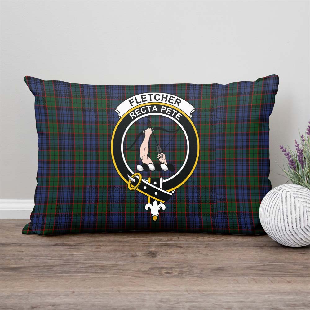 Fletcher Tartan Pillow Cover with Family Crest Rectangle Pillow Cover - Tartanvibesclothing