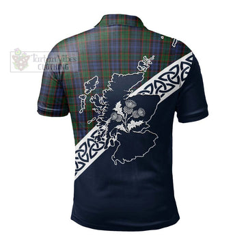 Fletcher Tartan Polo Shirt Featuring Thistle and Scotland Map