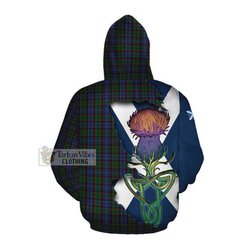 Fletcher Tartan Family Crest Cotton Hoodie Scottish Thistle Celtic Inspired Pullover Hoodie - Tartan Vibes Clothing