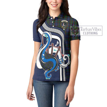 Fletcher Tartan Women's Polo Shirt with Epic Bagpipe Style