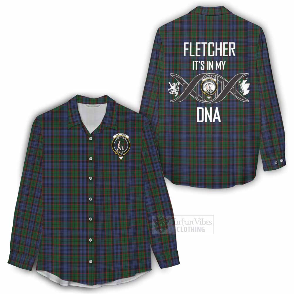 Tartan Vibes Clothing Fletcher Tartan Women's Casual Shirt with Family Crest DNA In Me Style