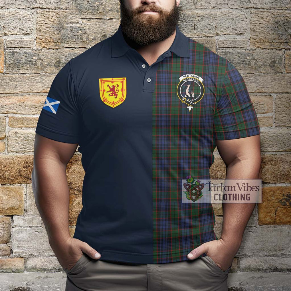 Tartan Vibes Clothing Fletcher Tartan Polo Shirt with Scottish Lion Royal Arm Half Style