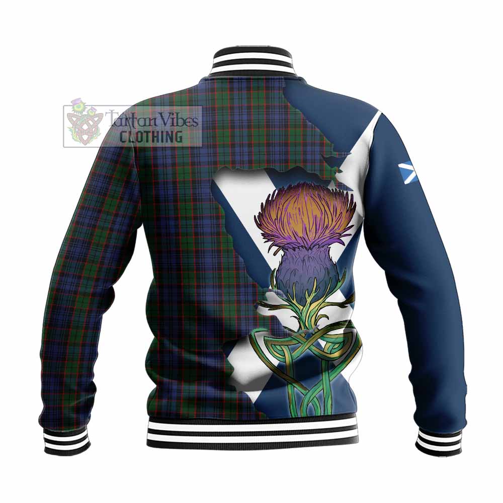 Fletcher Tartan Family Crest Baseball Jacket Scottish Thistle Celtic Inspired - Tartan Vibes Clothing