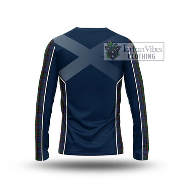 Fletcher Tartan Long Sleeve T-Shirt with Family Crest and Lion Rampant Vibes Sport Style