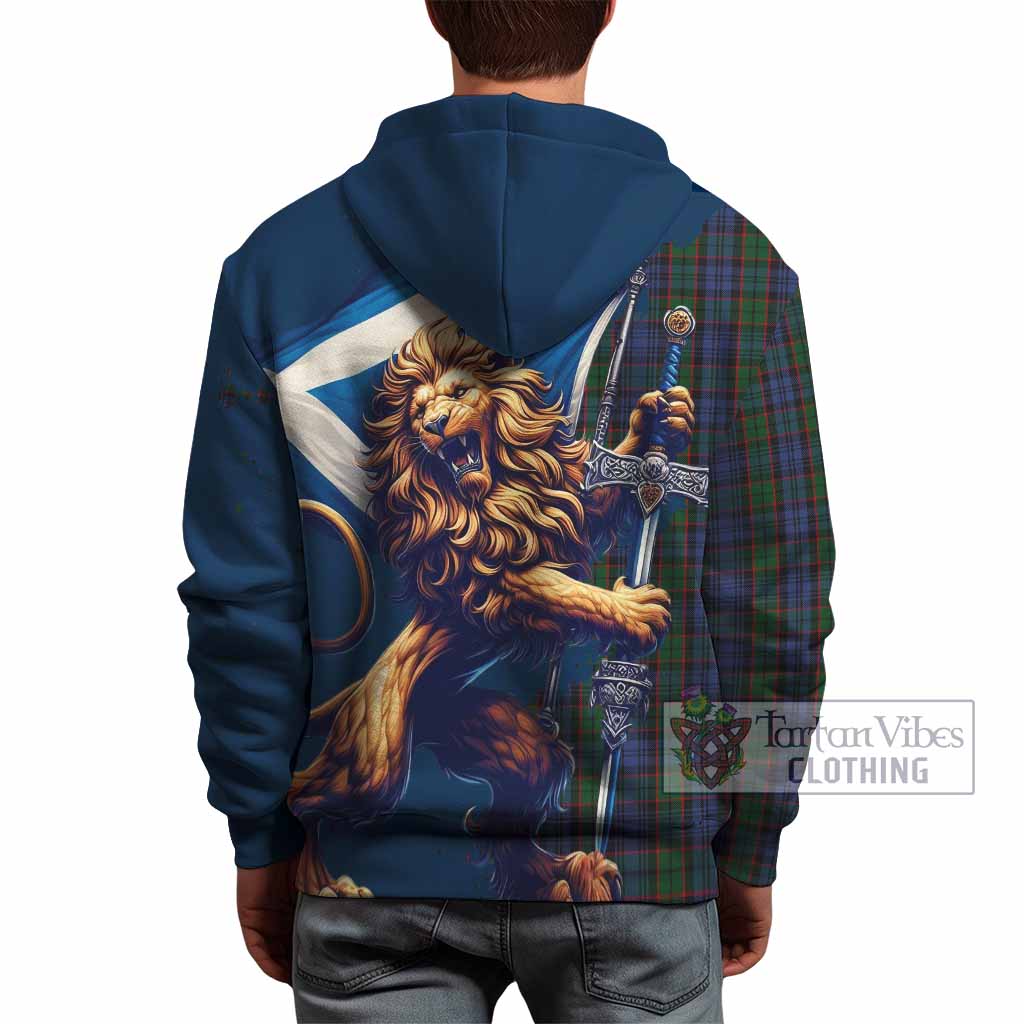 Fletcher Tartan Family Crest Hoodie with Scottish Majestic Lion - Tartan Vibes Clothing