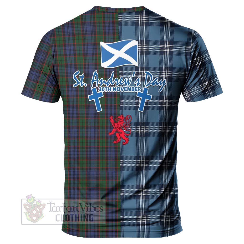 Tartan Vibes Clothing Fletcher Tartan T-Shirt Happy St. Andrew's Day Half Tartan Style