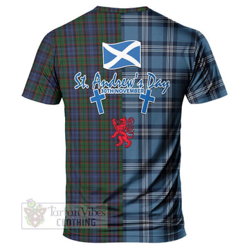 Fletcher Tartan T-Shirt Happy St. Andrew's Day Half Tartan Style