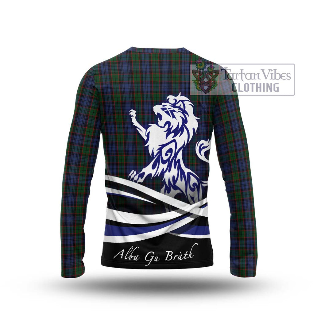 Fletcher Tartan Long Sleeve T-Shirt with Alba Gu Brath Regal Lion Emblem - Tartanvibesclothing Shop