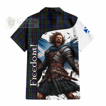 Fletcher Crest Tartan Short Sleeve Button Shirt Inspired by the Freedom of Scottish Warrior