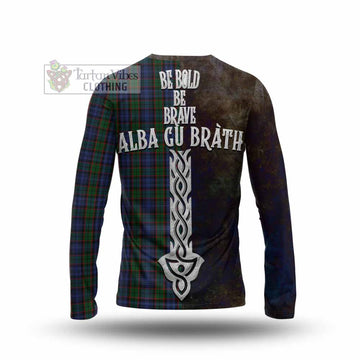 Fletcher Tartan Family Crest Long Sleeve T-Shirt Alba Gu Brath Be Brave Lion Ancient Style - Tartan Vibes Clothing