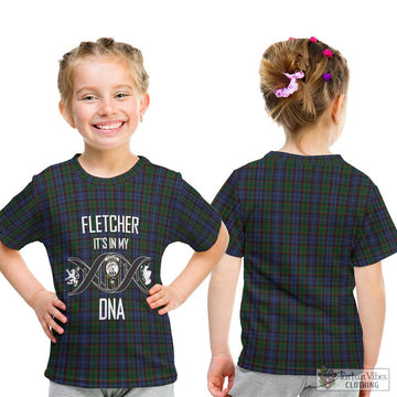 Fletcher Tartan Kid T-Shirt with Family Crest DNA In Me Style - Tartan Vibes Clothing
