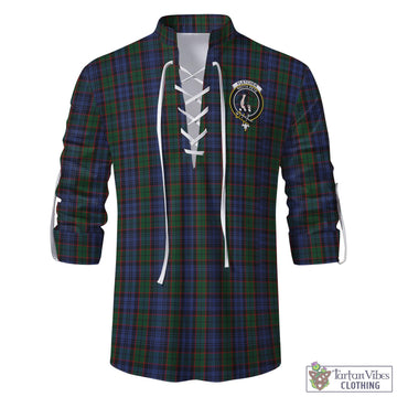 Fletcher Tartan Men's Scottish Traditional Jacobite Ghillie Kilt Shirt with Family Crest