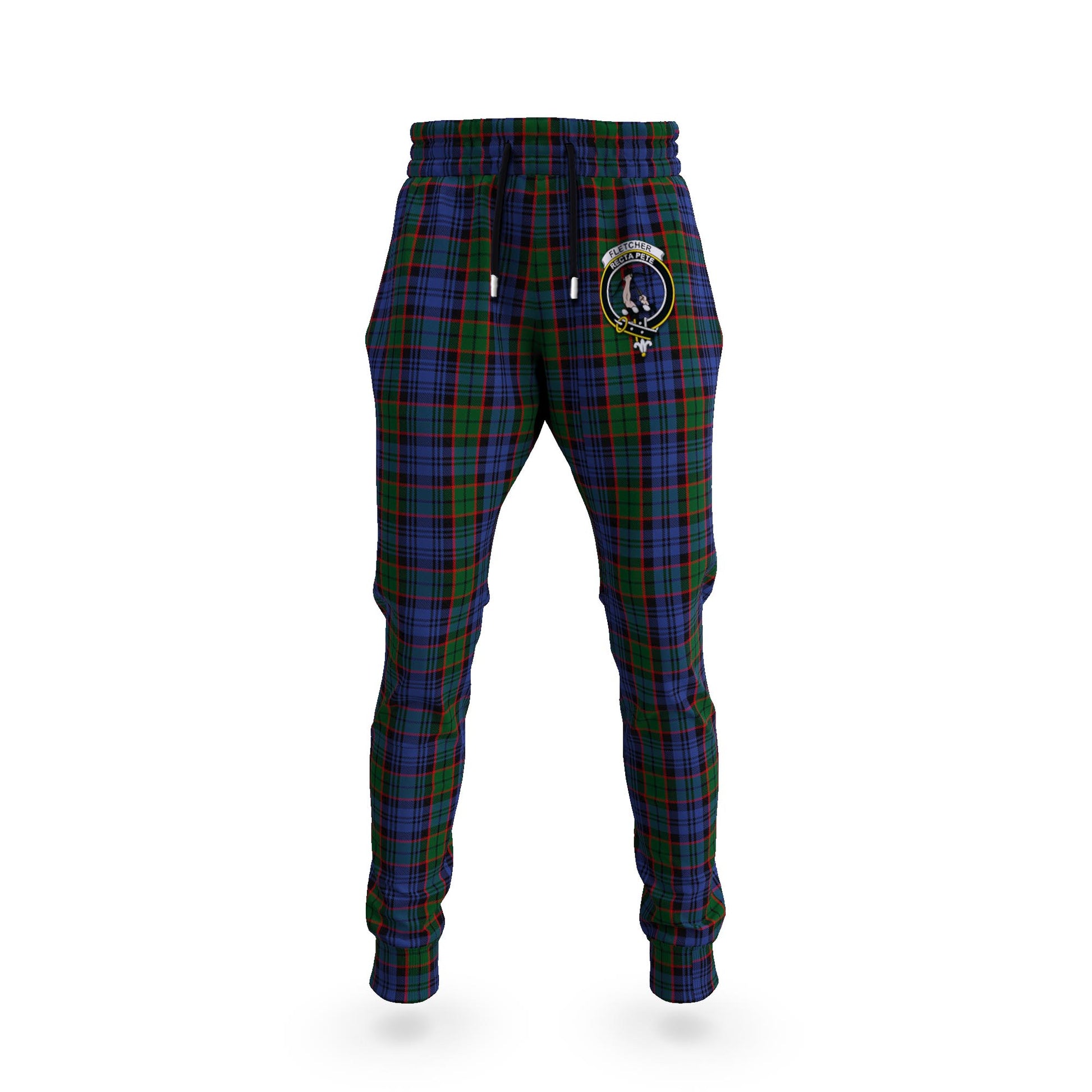 Fletcher Tartan Joggers Pants with Family Crest 5XL - Tartan Vibes Clothing