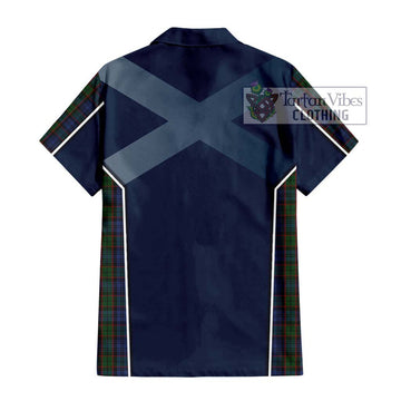 Fletcher Tartan Short Sleeve Button Shirt with Family Crest and Lion Rampant Vibes Sport Style