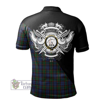 Fletcher Tartan Polo Shirt with Family Crest and Military Logo Style