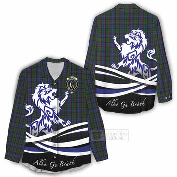 Fletcher Tartan Women's Casual Shirt with Alba Gu Brath Regal Lion Emblem