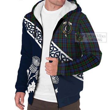 Fletcher Tartan Sherpa Hoodie Featuring Thistle and Scotland Map