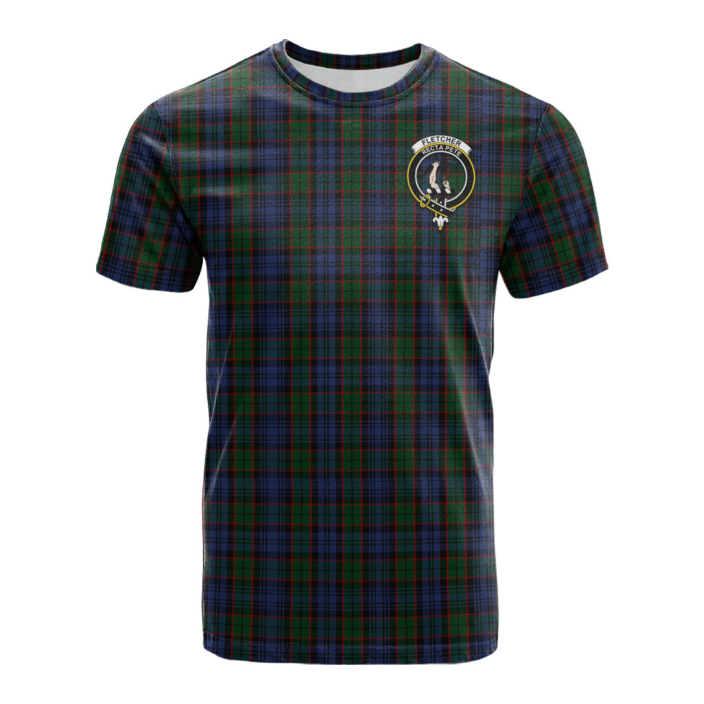 Fletcher Tartan T-Shirt with Family Crest - Tartan Vibes Clothing