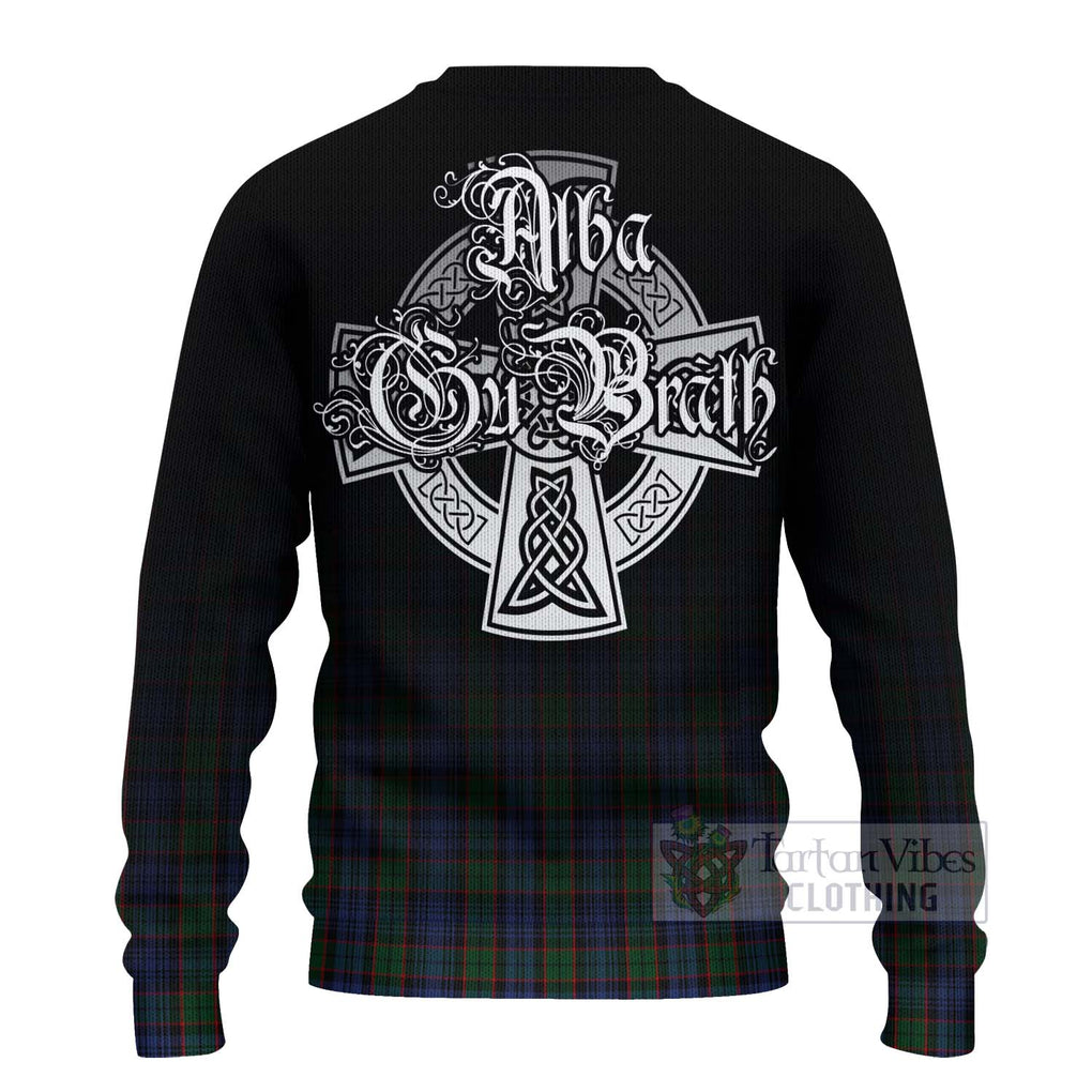 Tartan Vibes Clothing Fletcher Tartan Knitted Sweater Featuring Alba Gu Brath Family Crest Celtic Inspired