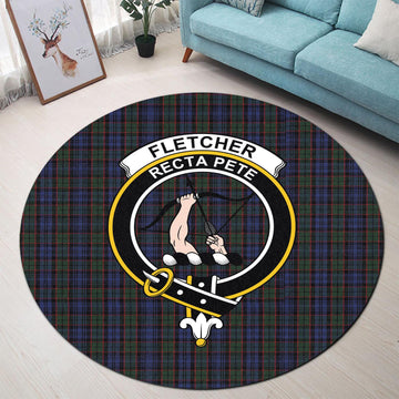 Fletcher Tartan Round Rug with Family Crest