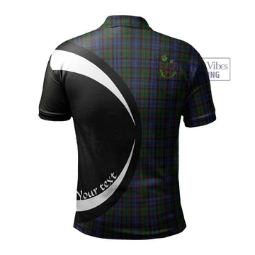 Fletcher Tartan Men's Polo Shirt with Family Crest Circle Style