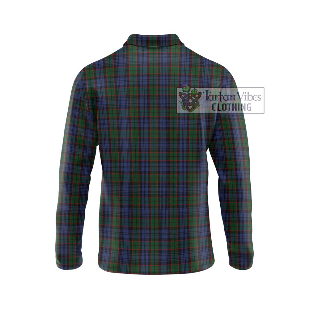 Fletcher Tartan Long Sleeve Polo Shirt with Family Crest DNA In Me Style - Tartanvibesclothing Shop