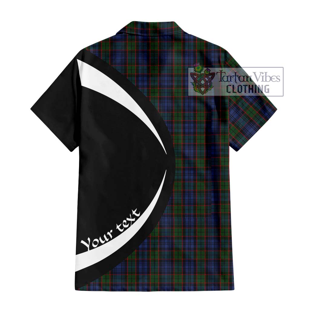 Fletcher Tartan Short Sleeve Button Up with Family Crest Circle Style - Tartan Vibes Clothing