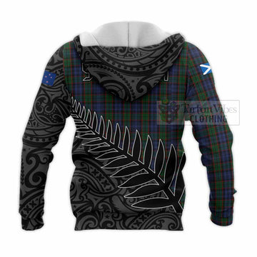 Fletcher Crest Tartan Knitted Hoodie with New Zealand Silver Fern Half Style