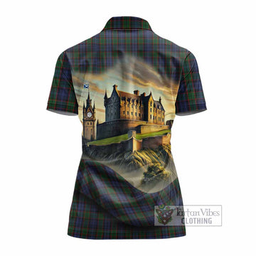 Fletcher Tartan Family Crest Women's Polo Shirt with Scottish Ancient Castle Style - Tartan Vibes Clothing
