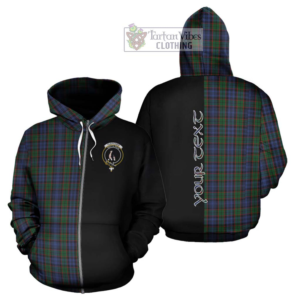 Fletcher Tartan Hoodie with Family Crest and Half Of Me Style - Tartanvibesclothing Shop