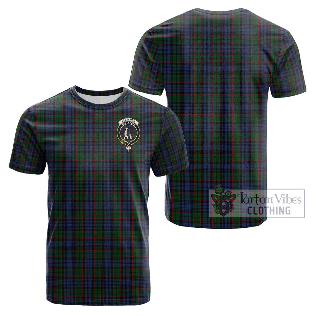 Fletcher Tartan Cotton T-Shirt with Family Crest Kid's Shirt - Tartanvibesclothing Shop