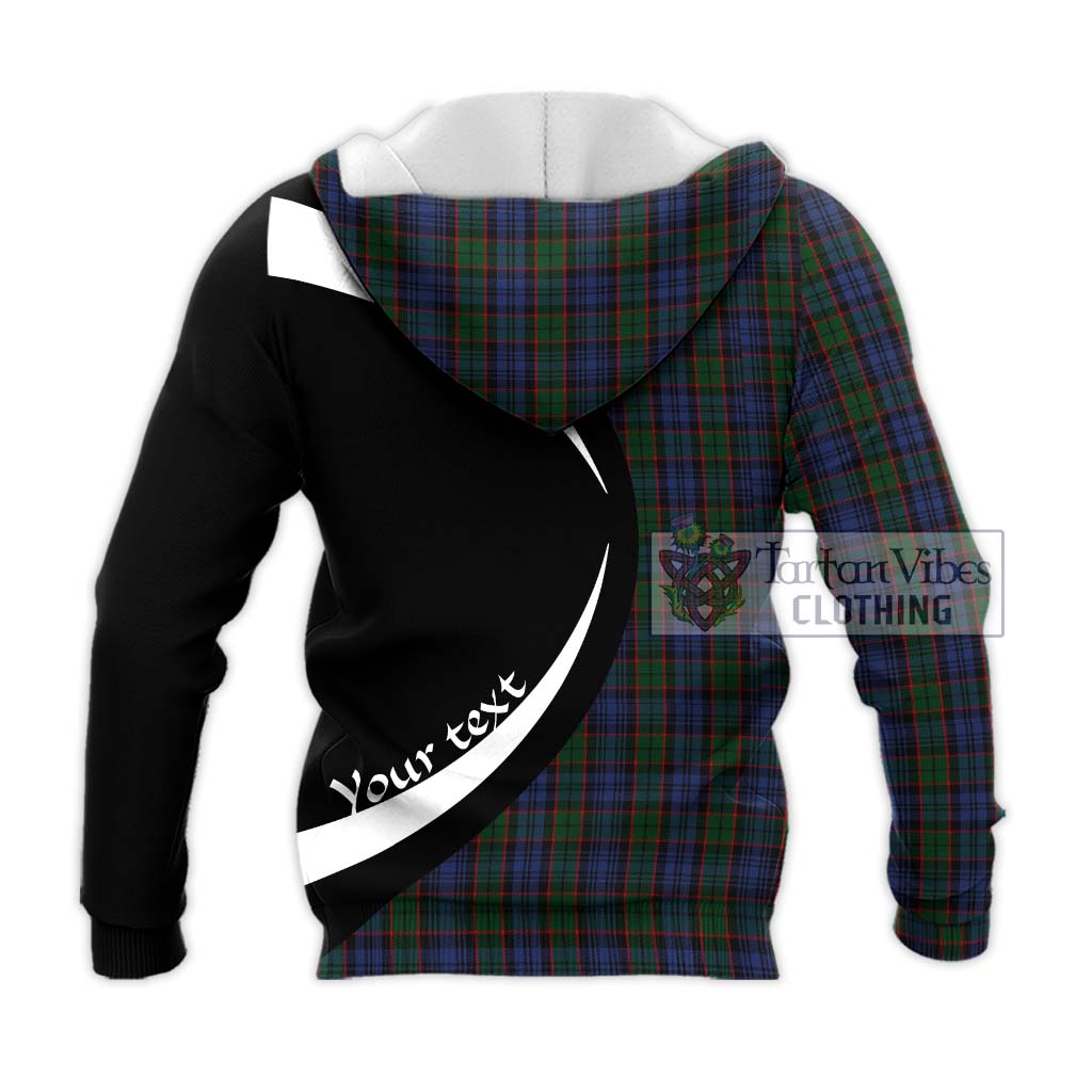 Fletcher Tartan Knitted Hoodie with Family Crest Circle Style - Tartan Vibes Clothing