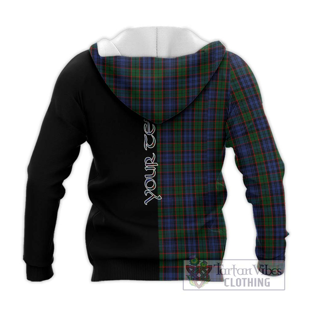 Fletcher Tartan Knitted Hoodie with Family Crest and Half Of Me Style - Tartanvibesclothing Shop