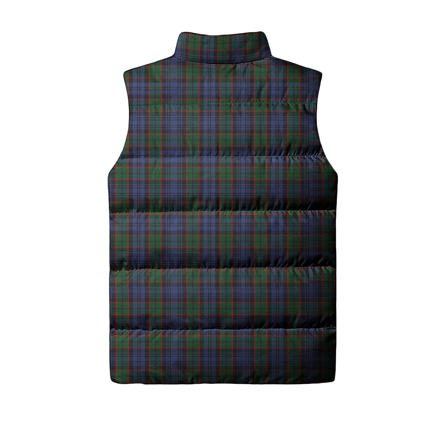 Fletcher Tartan Sleeveless Puffer Jacket with Family Crest - Tartanvibesclothing