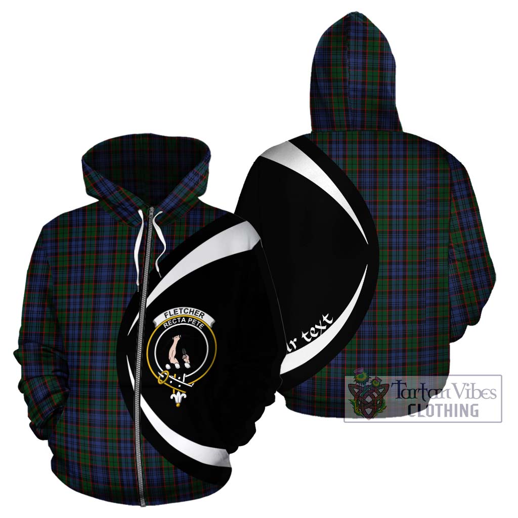 Tartan Vibes Clothing Fletcher Tartan Hoodie with Family Crest Circle Style