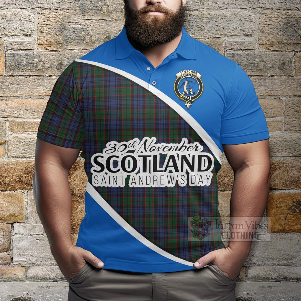 Tartan Vibes Clothing Fletcher Family Crest Tartan Polo Shirt Celebrate Saint Andrew's Day in Style