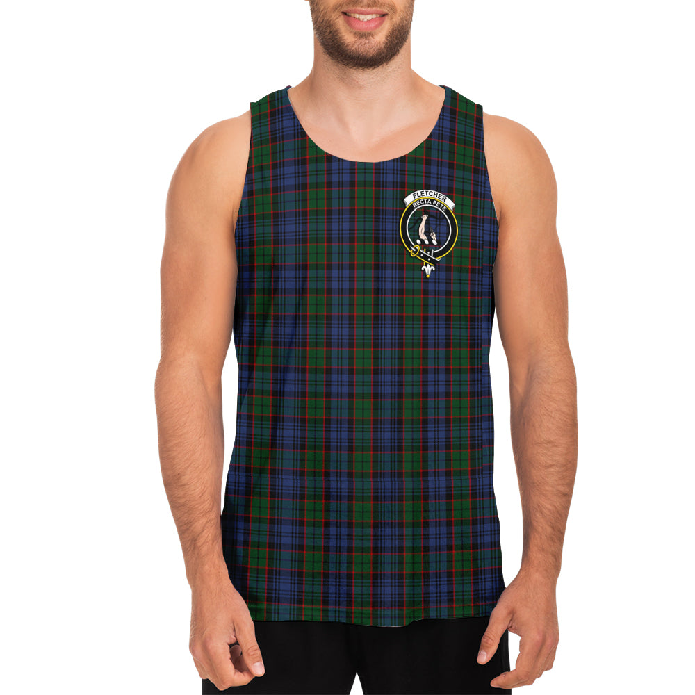 Fletcher Tartan Mens Tank Top with Family Crest - Tartan Vibes Clothing