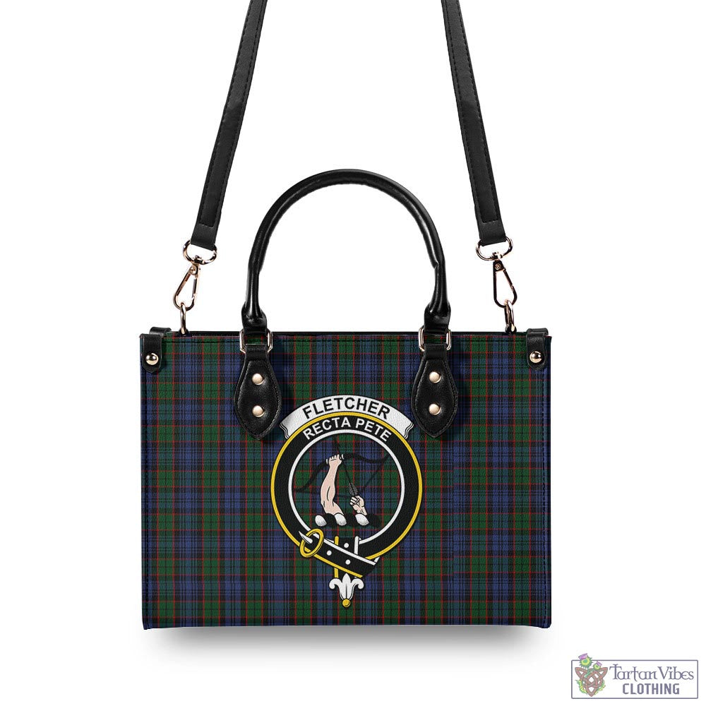 Tartan Vibes Clothing Fletcher Tartan Luxury Leather Handbags with Family Crest