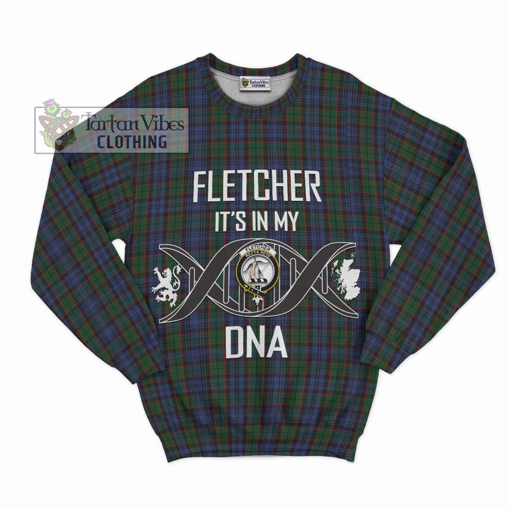 Fletcher Tartan Sweatshirt with Family Crest DNA In Me Style - Tartanvibesclothing Shop