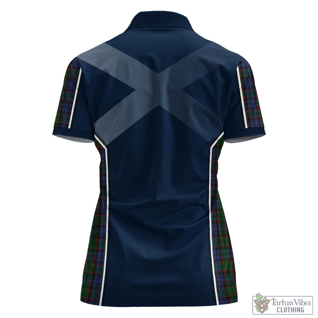 Tartan Vibes Clothing Fletcher Tartan Women's Polo Shirt with Family Crest and Scottish Thistle Vibes Sport Style